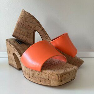 Nine West Oklee Orange Platform Sandals